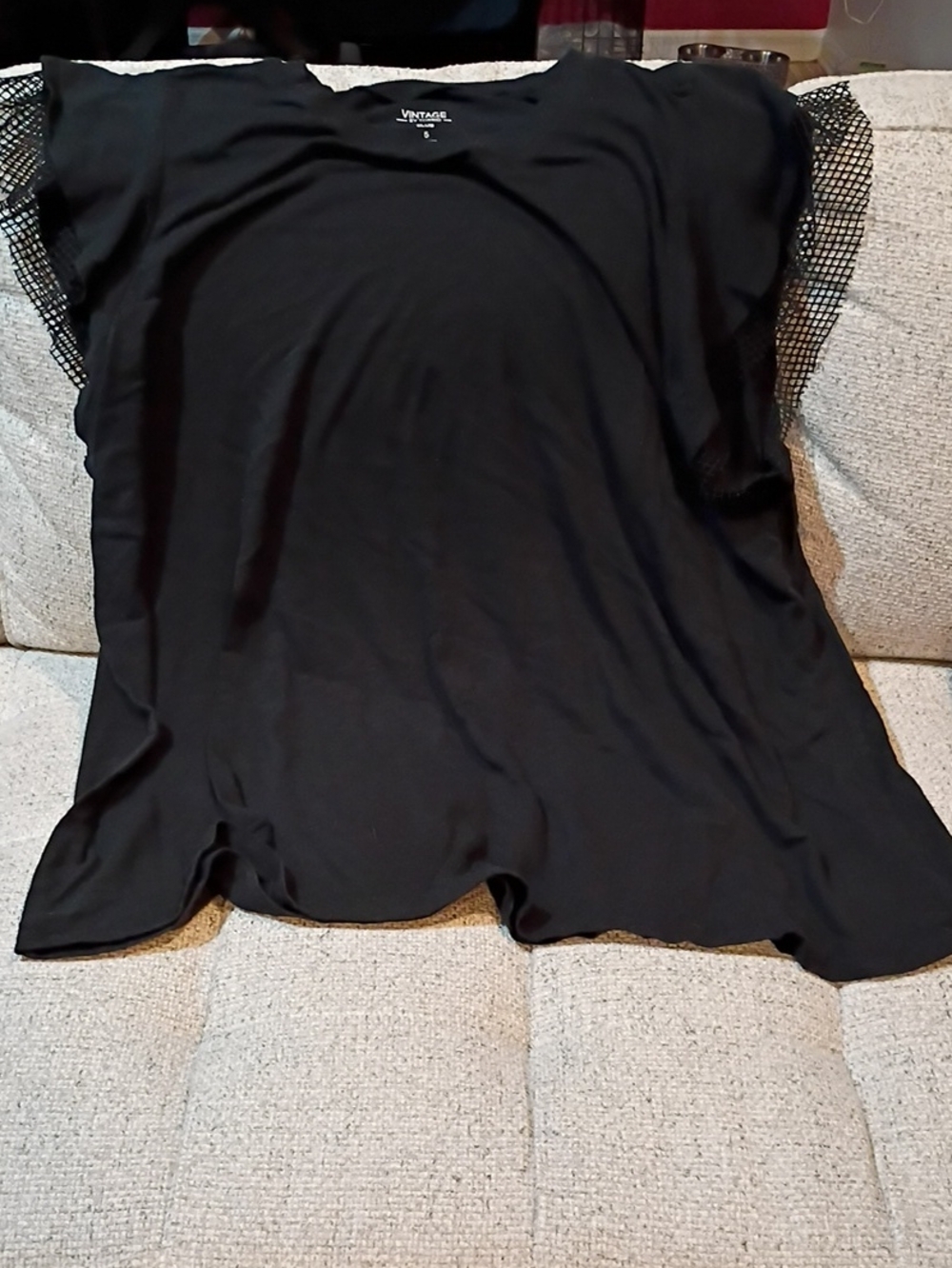 torrid Black Mesh-Sleeve Sleep Chemise